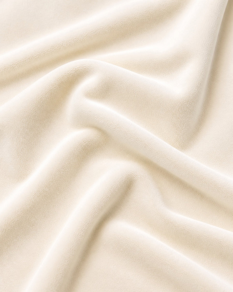Soft Cloud ivory velvet upholstery fabric close up