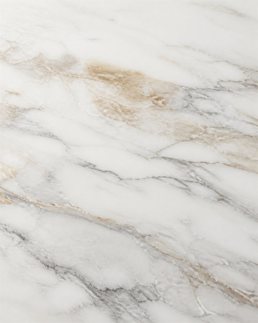 Trish white marble tabletop material swatch