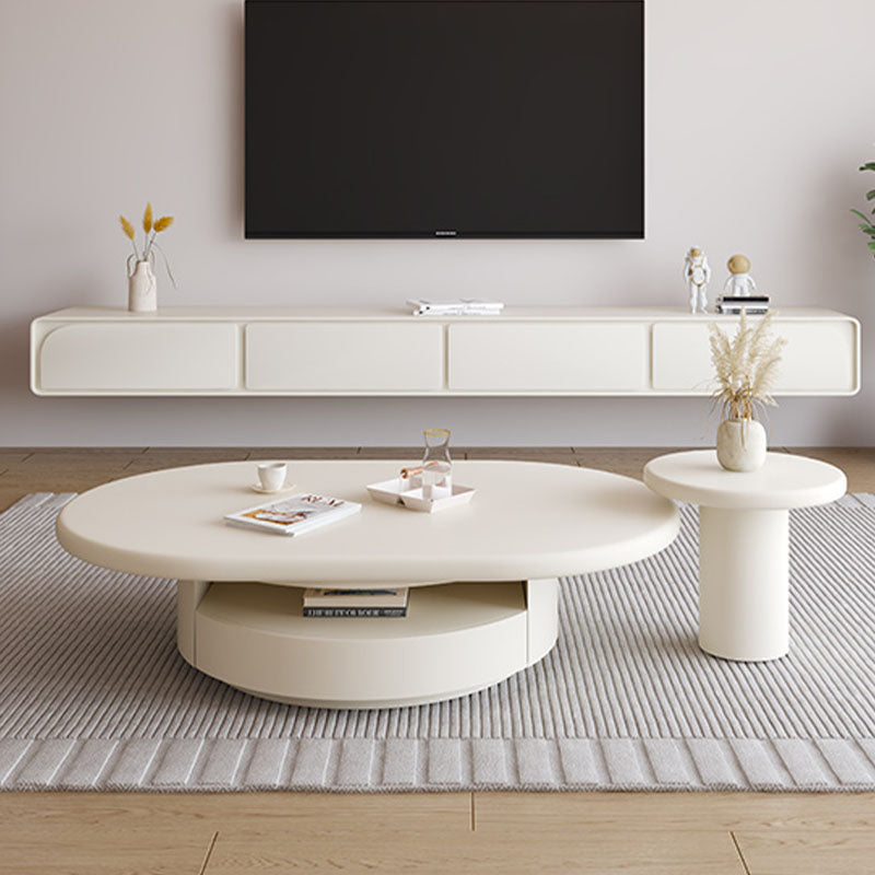 Yoho Coffee Table Set, Cream styled for modern coffee table