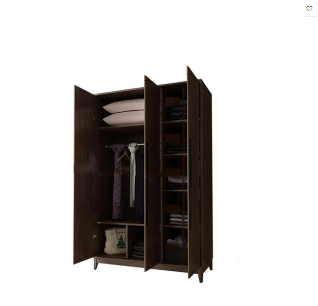 Saheema KA9325 Wardrobe, Rosewood-Ritconcept-Three Doors ( Without Mirror )-Rit Concept