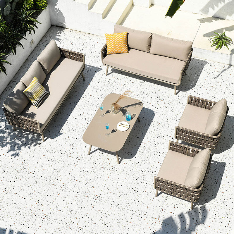 Kenneth Outdoor Sofa Set (Armchair x 2 + Sofa + Coffee Table) in a modern UK home