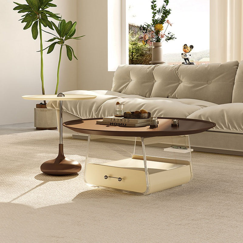 Kaolin Round Coffee Table, Stainless Steel - round coffee table UK
