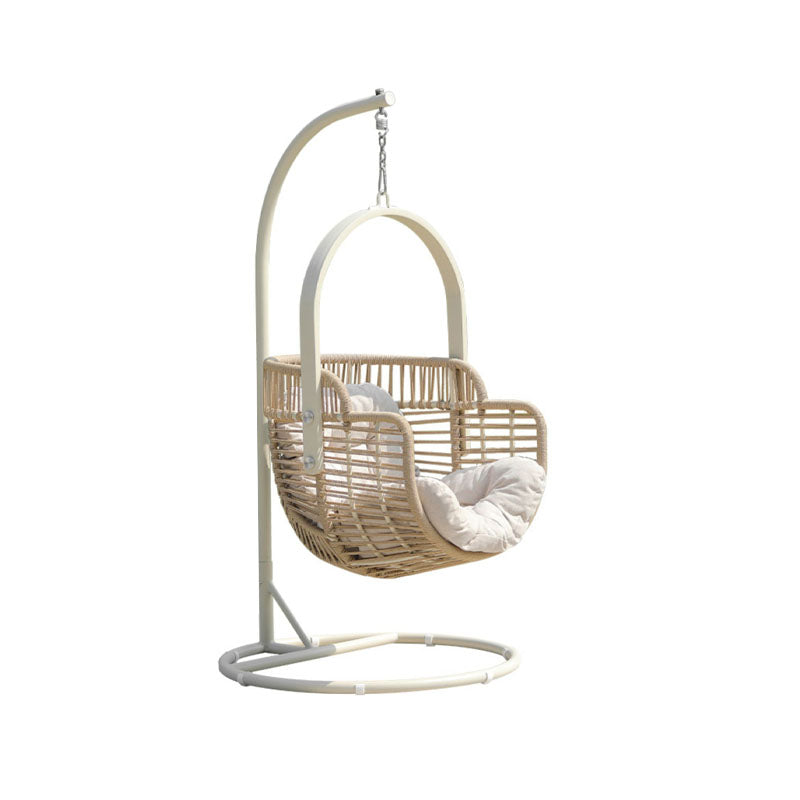 Paloma Rattan Garden Hanging Egg Chair with Stand, Indoor/ Outdoor Furniture in a modern UK home