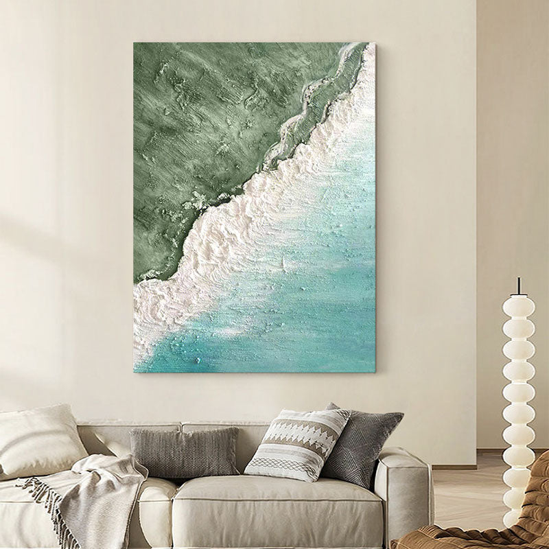 White Coastline Framed Wall Art Print Multiple Size - white coastline framed wall art print UK