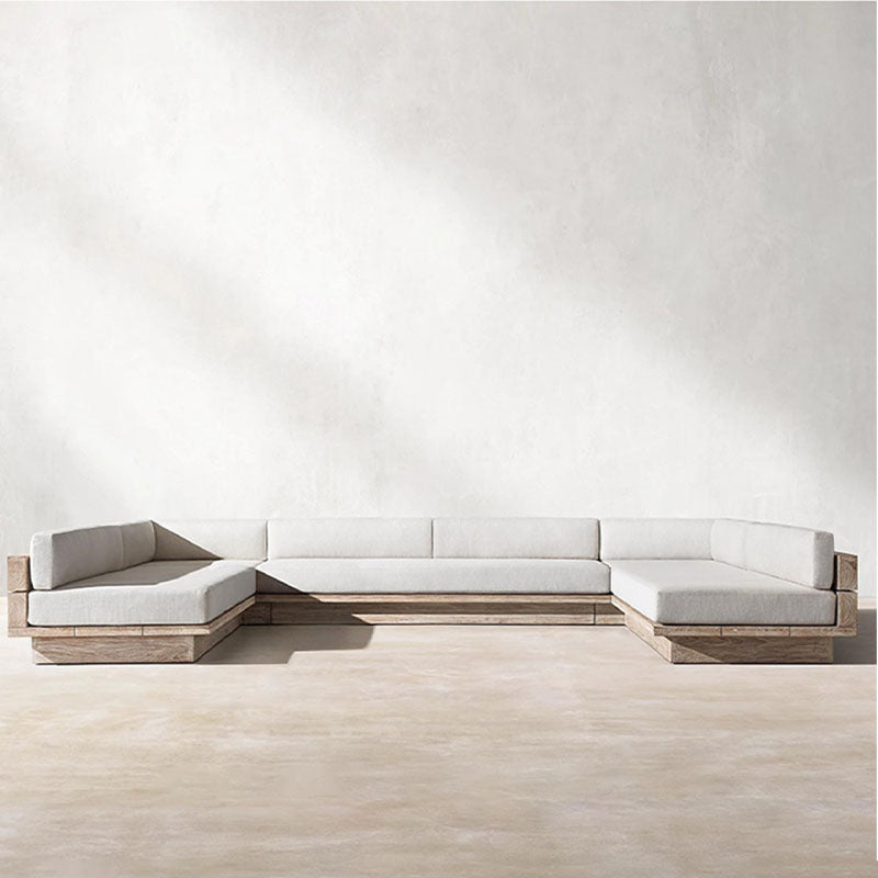 Scott Rattan Outdoor Sofa Set, Wood Base Sofa in a modern UK home