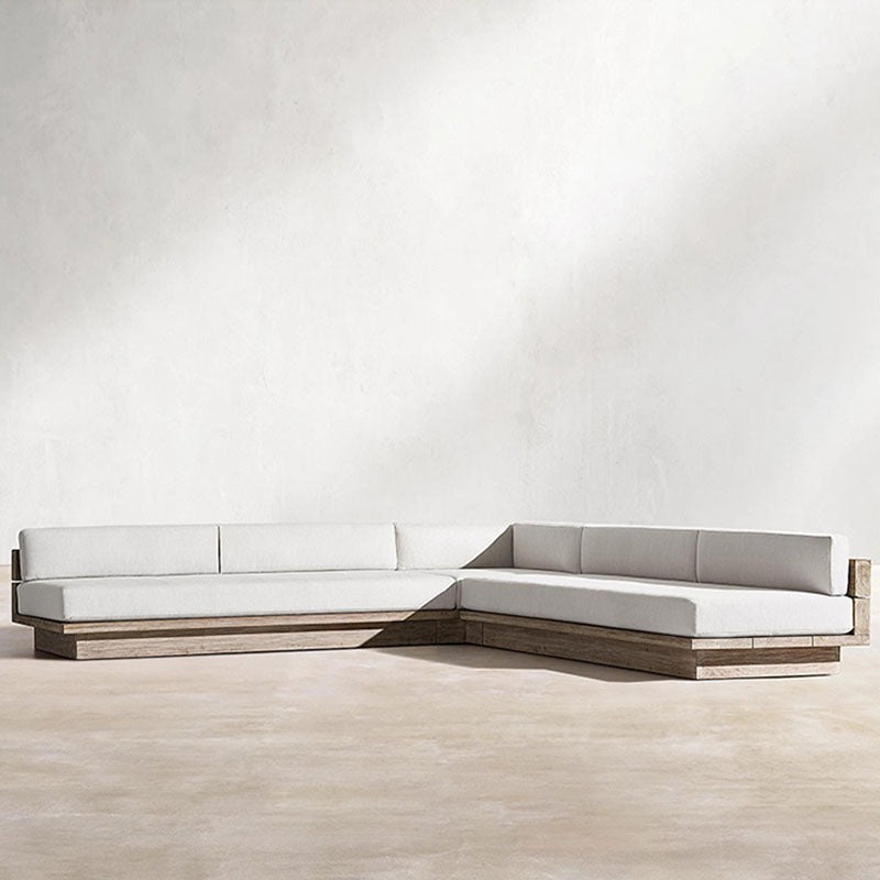 Scott Rattan Outdoor Sofa Set, Wood Base Sofa styled for garden furniture set UK