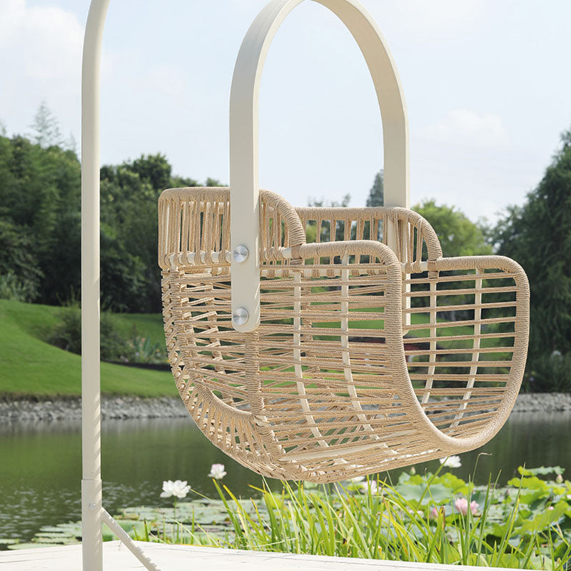 Paloma Rattan Garden Hanging Egg Chair with Stand, Indoor/ Outdoor Furniture in a modern UK home