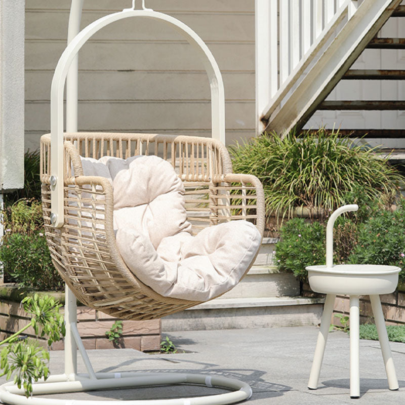 Balcony Chairs Hanging Chair With Stand ACRI PE Rattan White UK