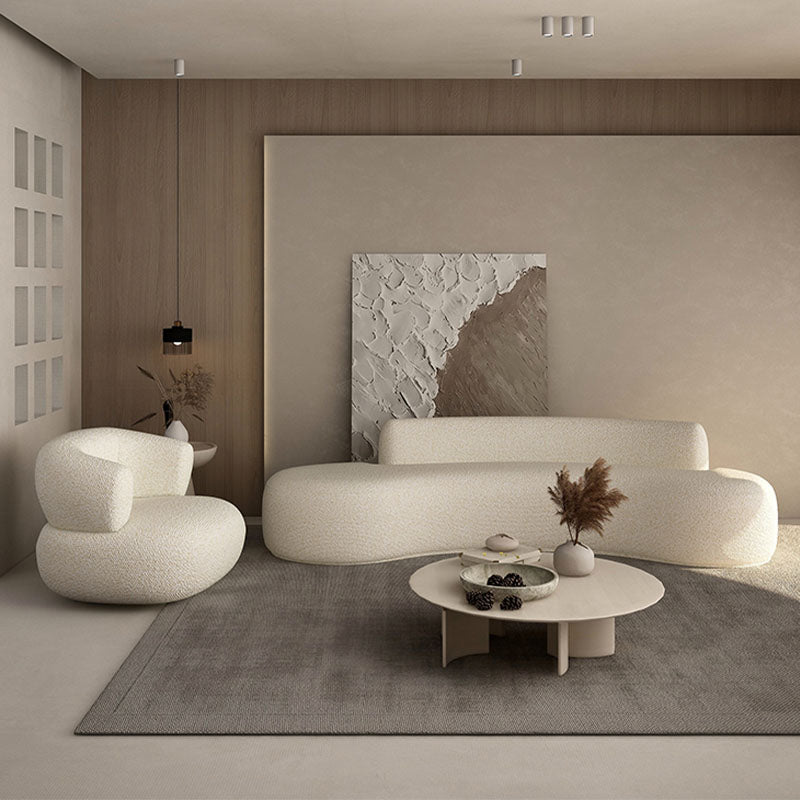 Deirdre Armchair, White Boucle detail view for for living room