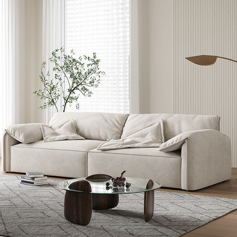White on sale suede sofa