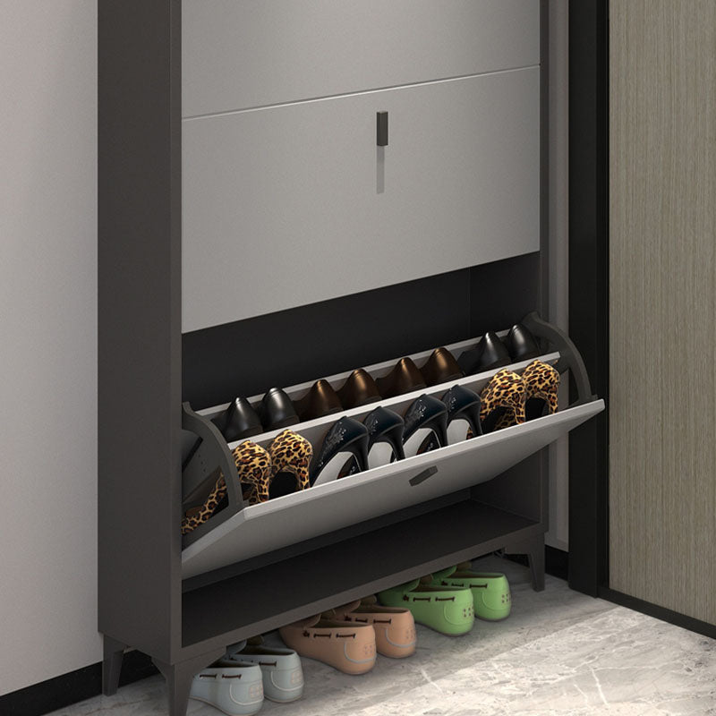 Assad Shoe Storage, Grey styled for narrow shoe storage cabinet