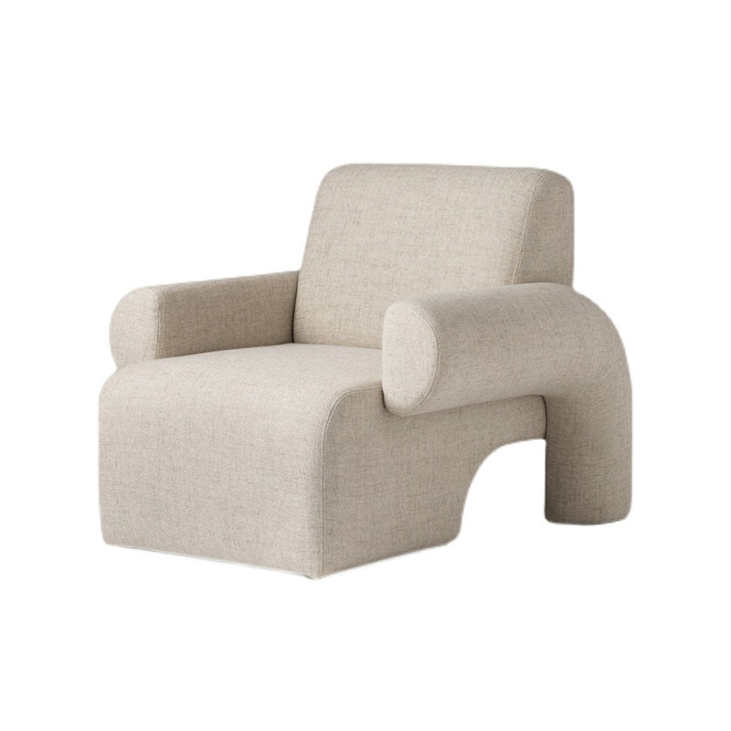 Giacinta 7-Shape Linen Armchair, Single Sofa - 7 shape linen linen sofa for living room