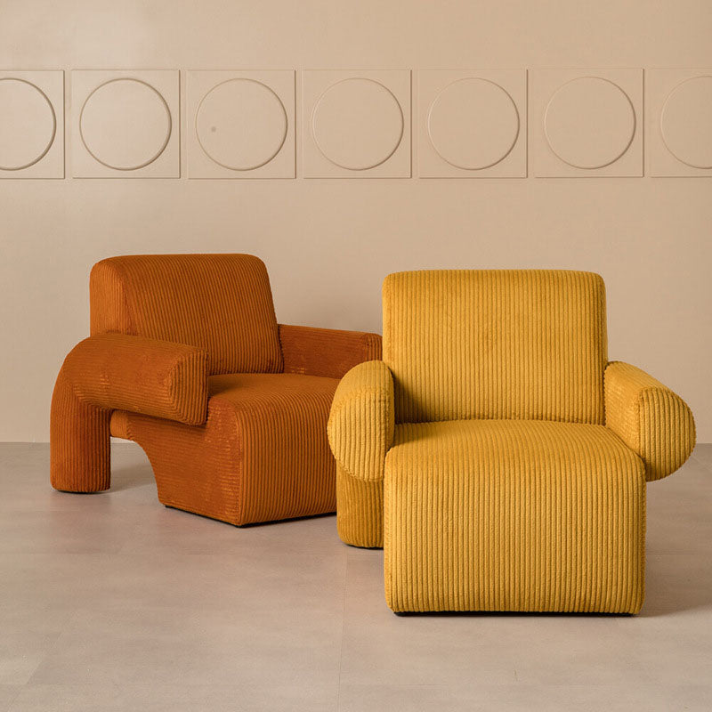 Giacinta 7-Shape Linen Armchair, Single Sofa styled for 7 shape linen linen sofa for living room