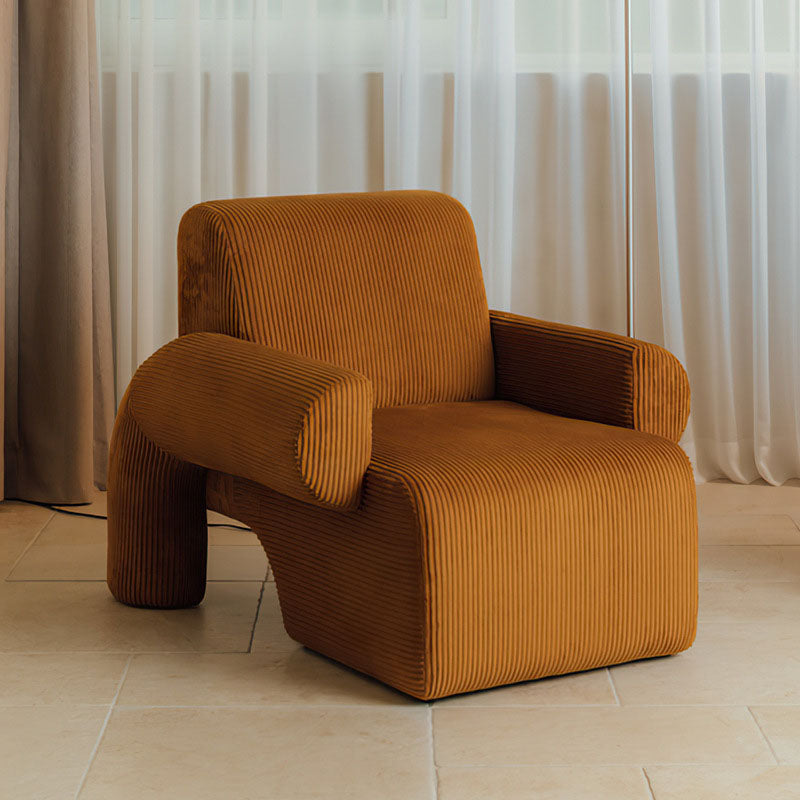 Giacinta 7-Shape Linen Armchair, Single Sofa detail view for 7 shape linen modern sofa UK