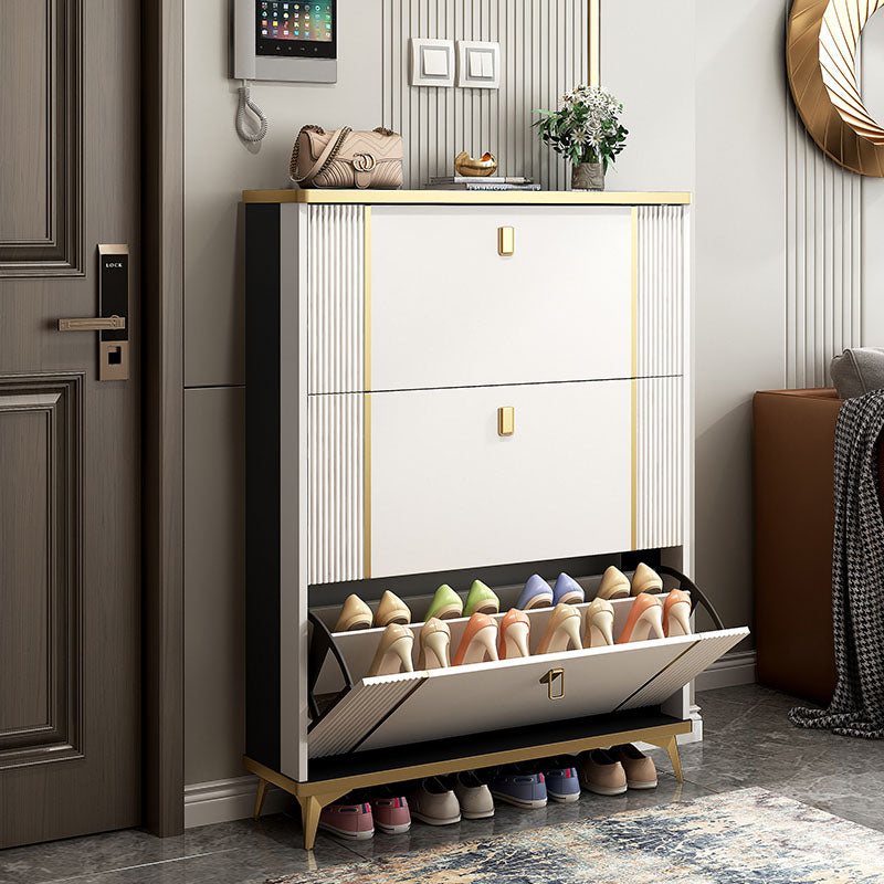 Ayling Shoe Storage, White and Grey - cabinet for hallway