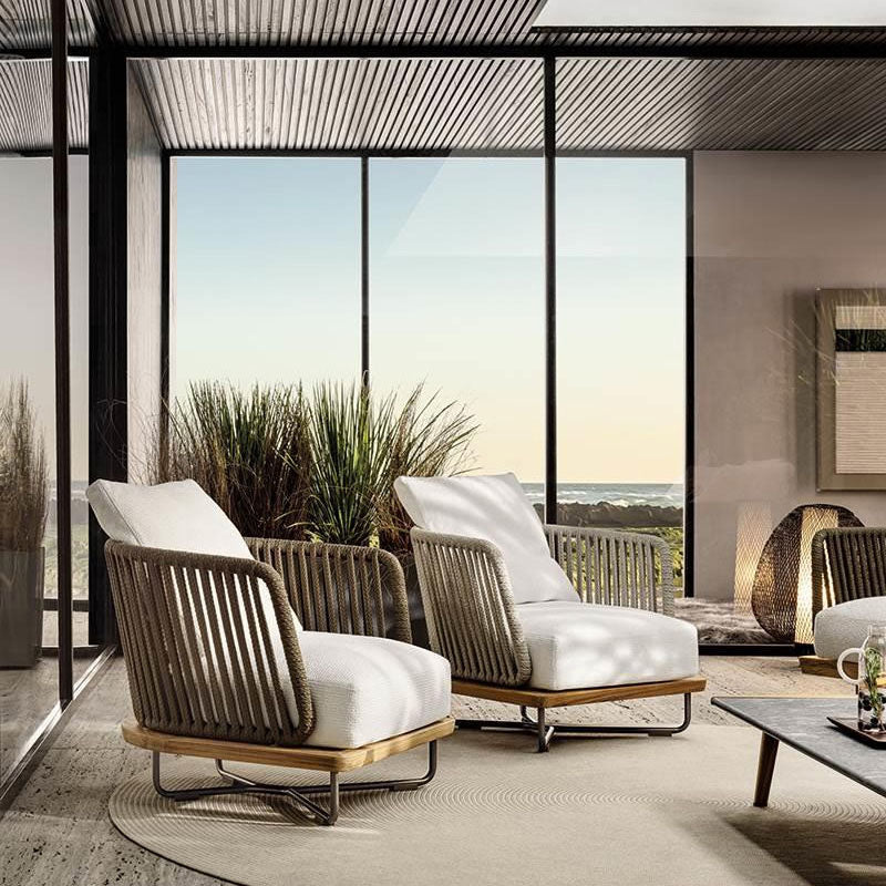 Phyllis Rattan Outdoor Sofa Set, Two Seater Sofa, Outdoor Furniture, Grey detail view for for patio
