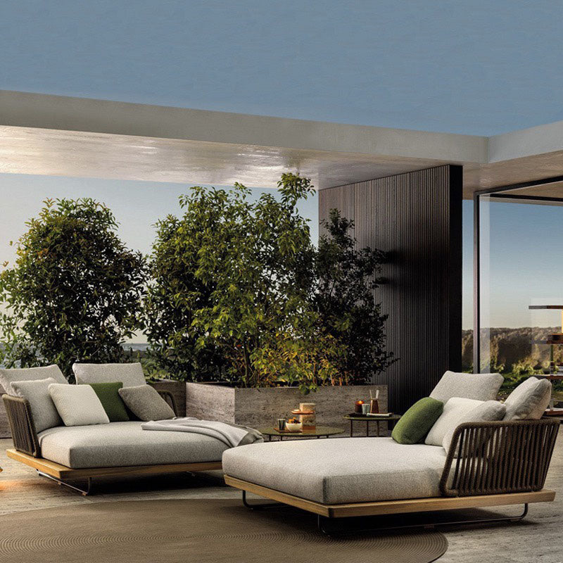 Phyllis Rattan Outdoor Sofa Set, Two Seater Sofa, Outdoor Furniture, Grey styled for garden furniture set UK
