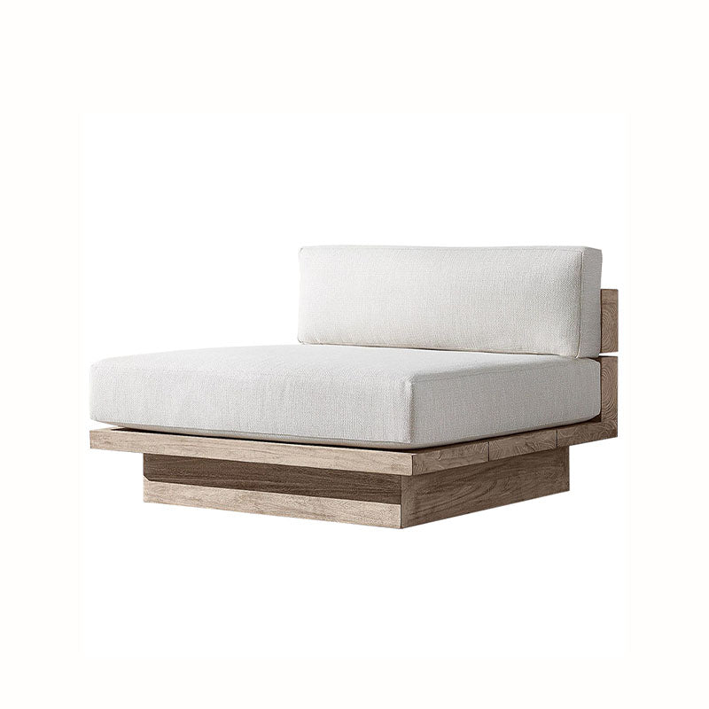 Scott Rattan Outdoor Sofa Set, Wood Base Sofa detail view for garden sofa set UK