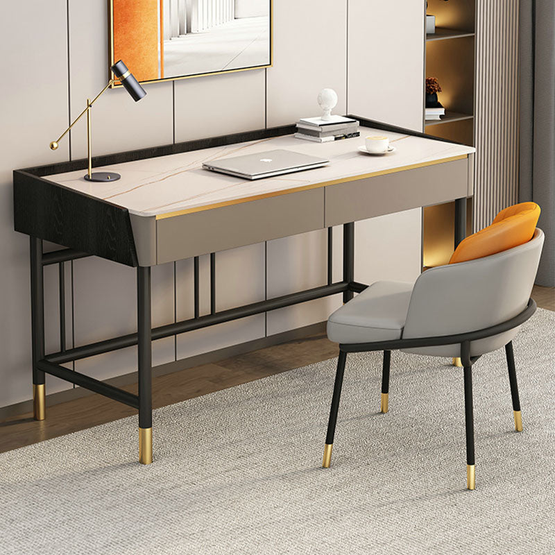 Abner Office Desk, Marble Effect-Ritconcept-Rit Concept