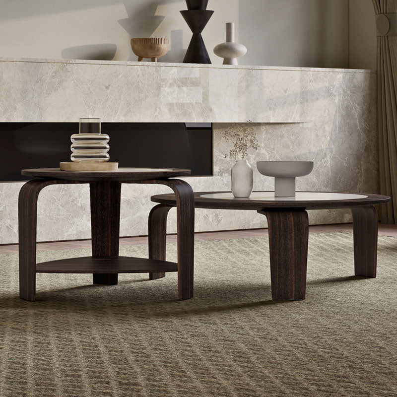 Chloe Round Nesting Coffee Table Set, Walnut-Ritconcept-Rit Concept