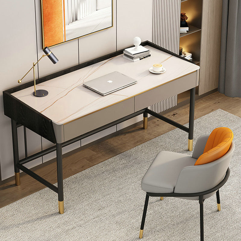 Abner Office Desk, Marble Effect-Ritconcept-Rit Concept