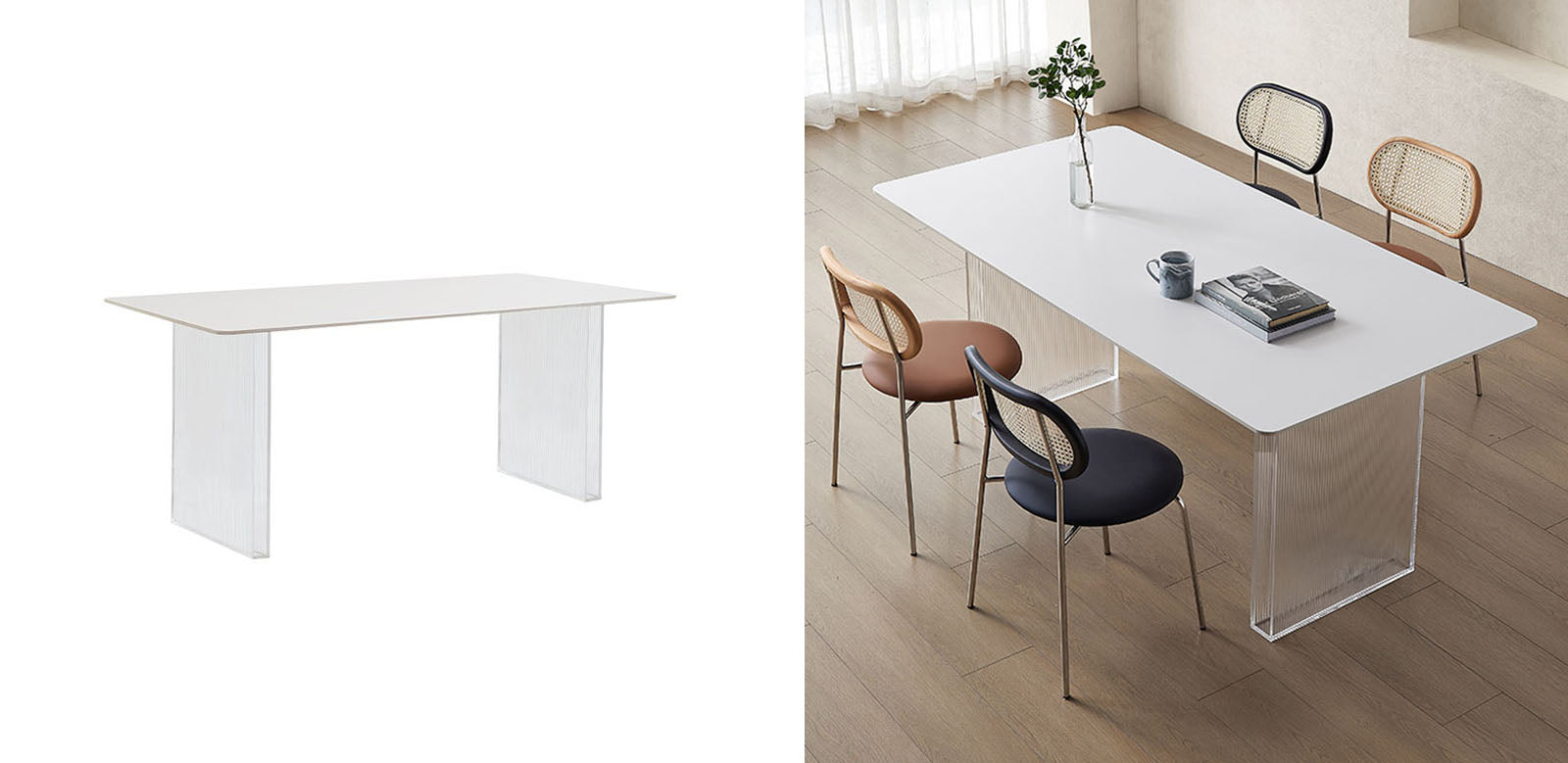 Leonie White Dining Table, Acrylic-Rit Concept-Rit Concept