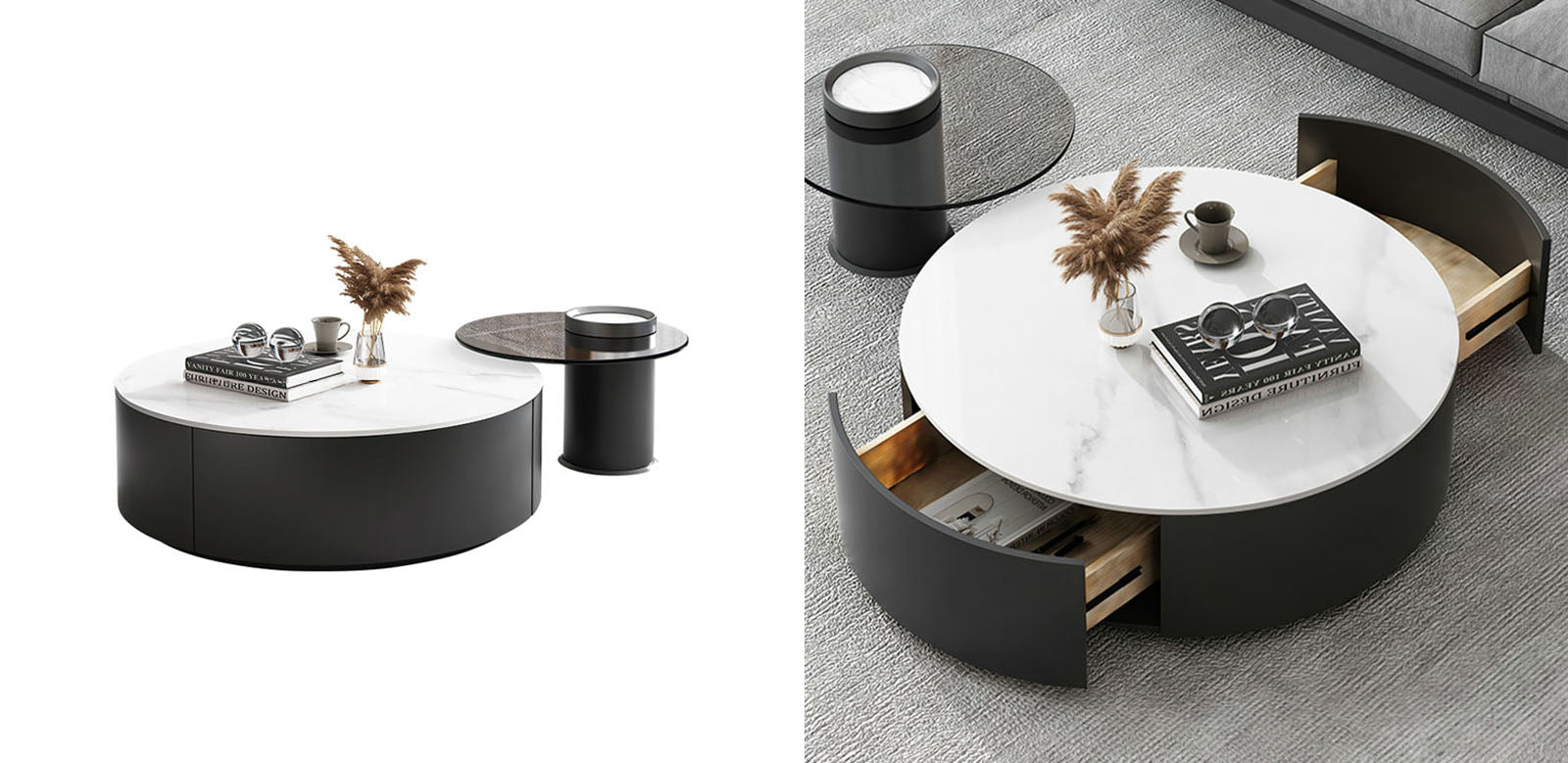 Lionel Round Nesting Coffee Table Set-Ritconcept-Rit Concept