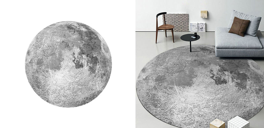 Grey and White Moon Rug, Various Styles Available - living room rug UK