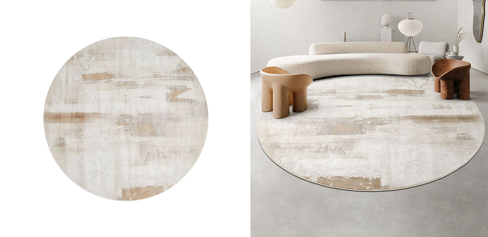 DA Natural Round Wool Rug, Various Styles Available-Rit Concept-Rit Concept