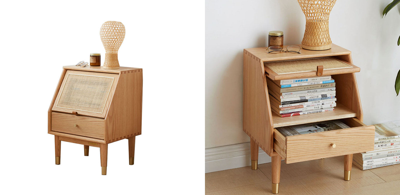 Izabella Bedside Table, Oak-Ritconcept-Rit Concept