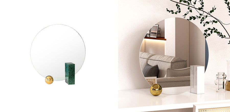 PI33 Round Mirror styled for hallway mirror