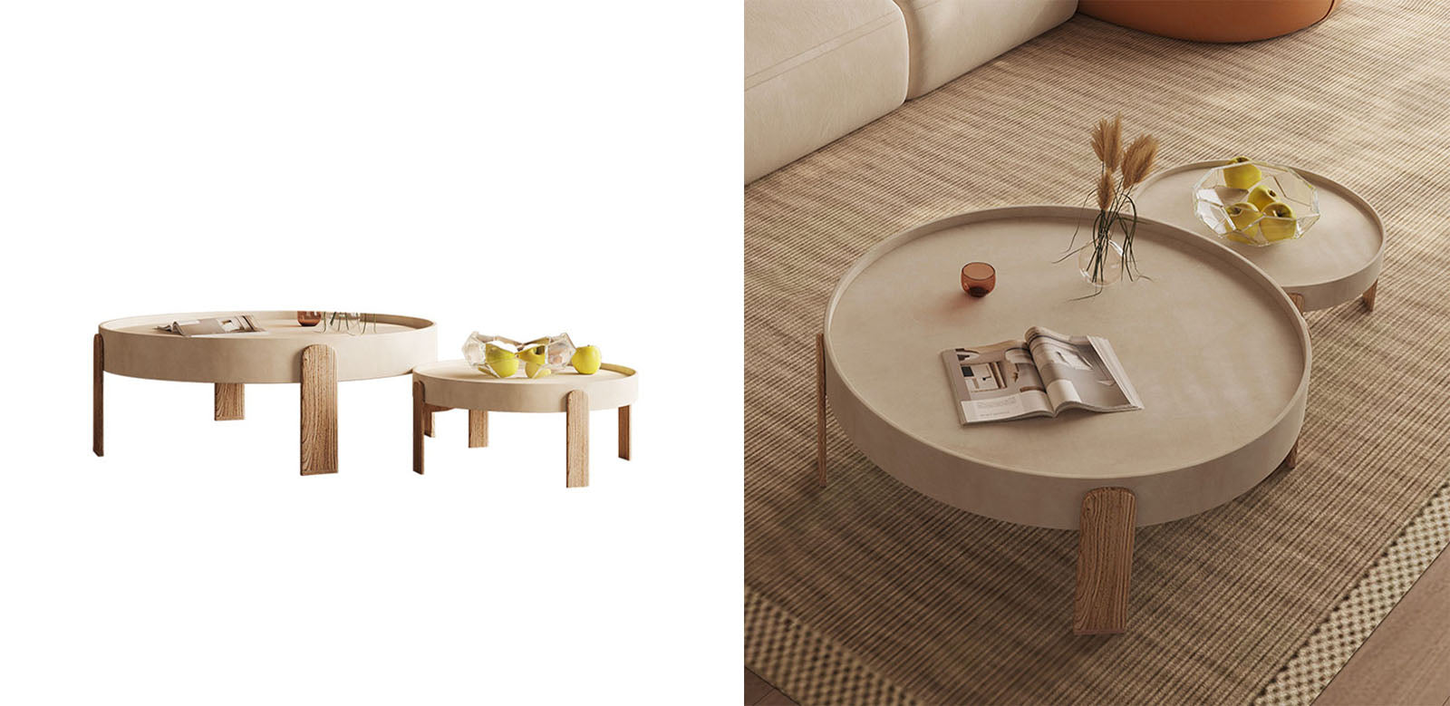 Merle Nesting Coffee Table Set, Wooden-Ritconcept-Rit Concept