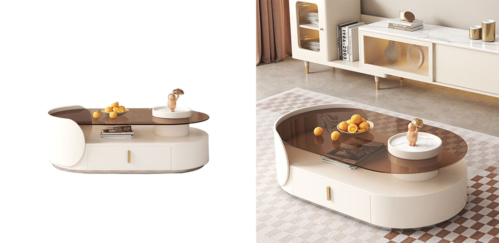 Cecil Oval Coffee Table, Living Room Table-Ritconcept-Rit Concept