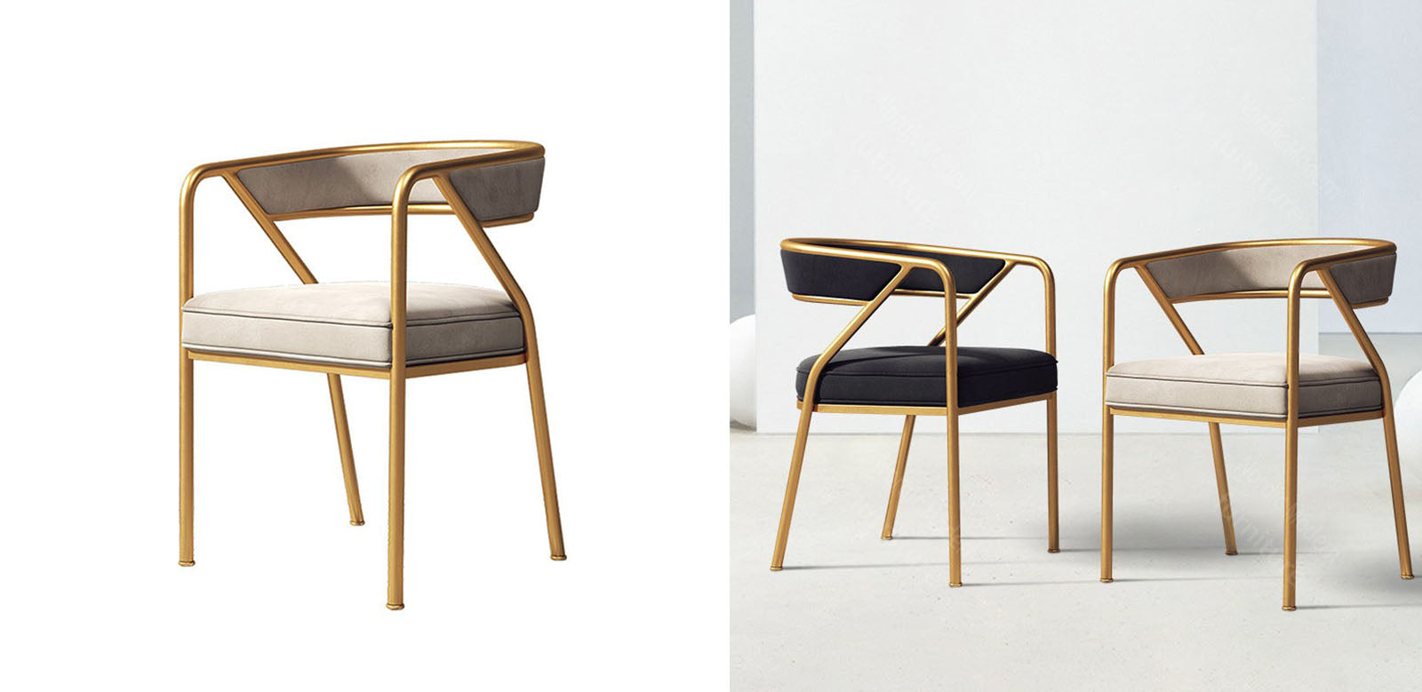 Dwight Dining Chair, Gold Legs-Ritconcept-Rit Concept