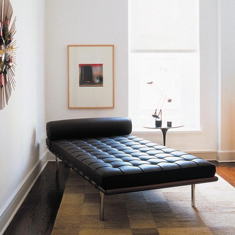 Barcelona Daybed, Real Leather styled for bed frame with storage