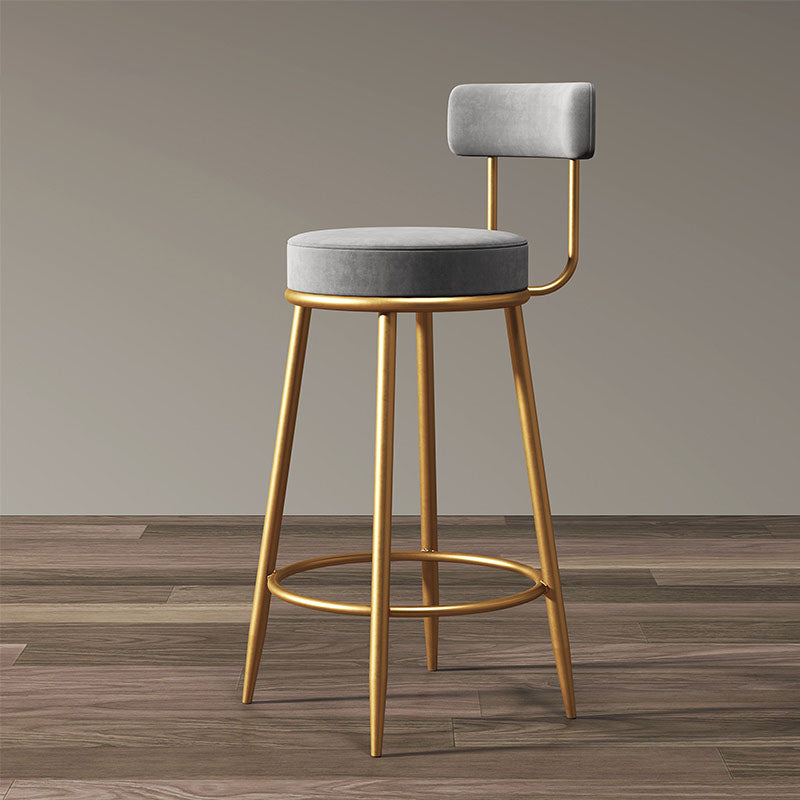 Gregary Bar Stool, Velvet, Gold Leg-Ritconcept-Rit Concept