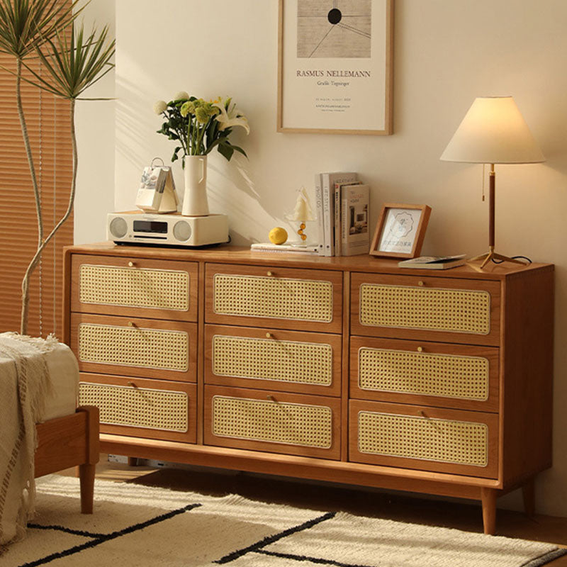 Vivian Cabinet, Rattan & Wood styled for storage cabinet
