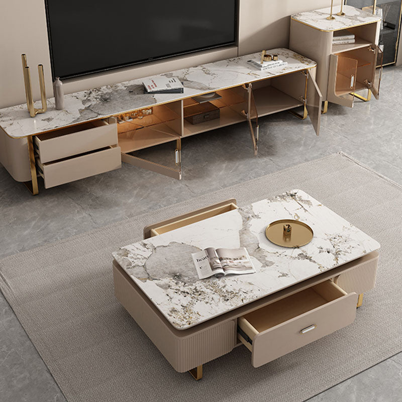 Carl TV Stand, Gold Leg-Ritconcept-Rit Concept